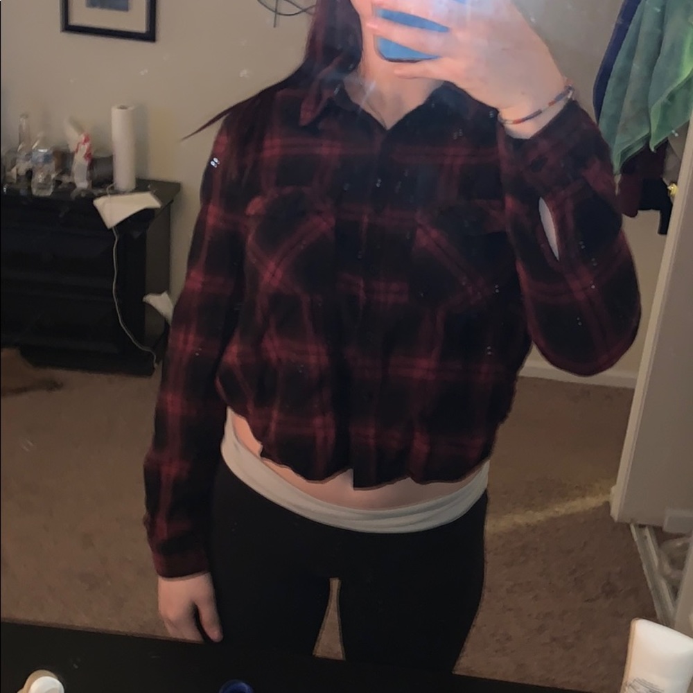 cropped flannel